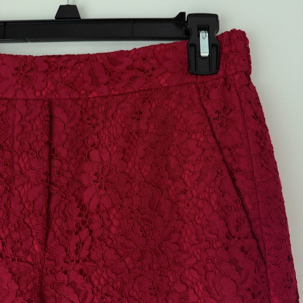 JCREW | HIGH RISE RED LACE STRAIGHT LEG HOLIDAY CHRISTMAS TROUSER PANTS - Picture 5 of 11